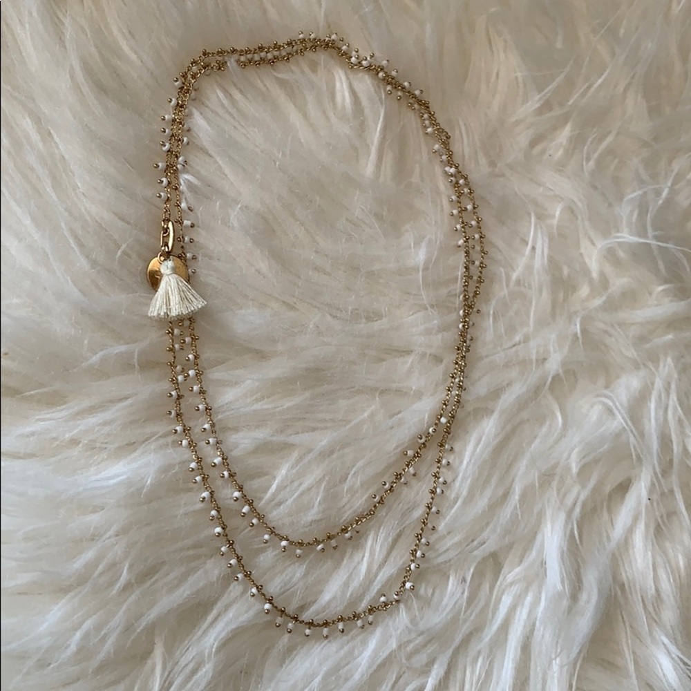 Club Monaco White Beaded Necklace